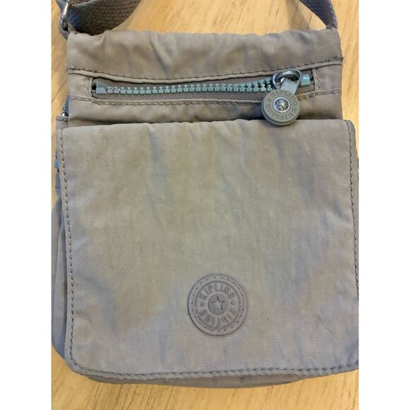 Kipling El Dorado Bag Crossover Purse Flap Pocket Travel Organize Zippers Gray - Picture 4 of 10